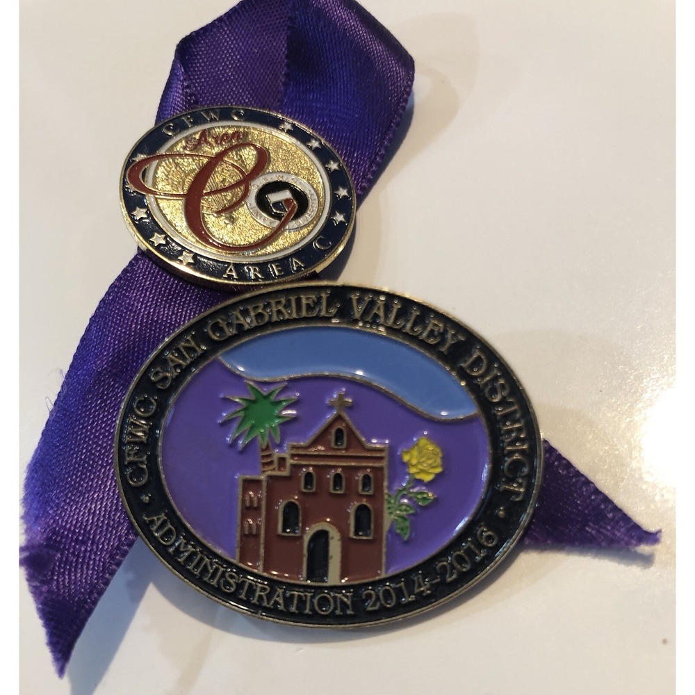 CFWC Area C Pin California Federation of Womens Clubs San Gabriel Valley 2014-16